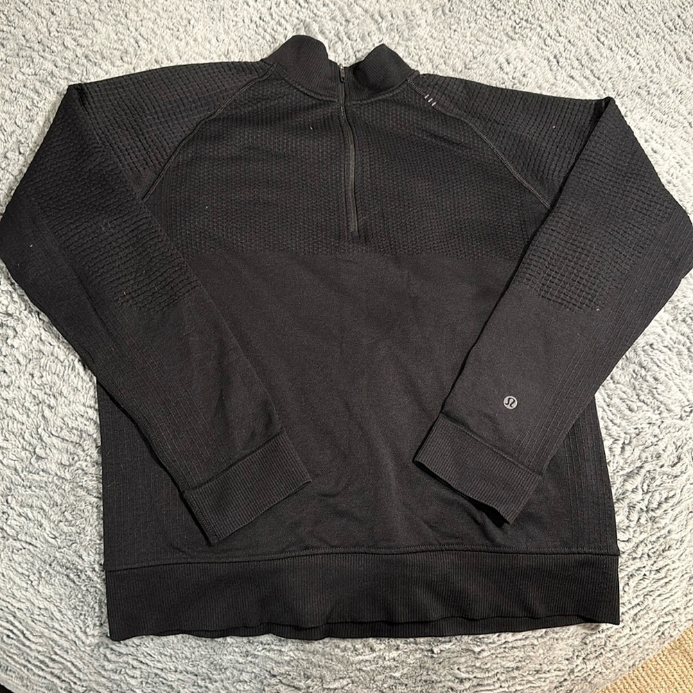 Black Lululemon 3 quarter zip sweater